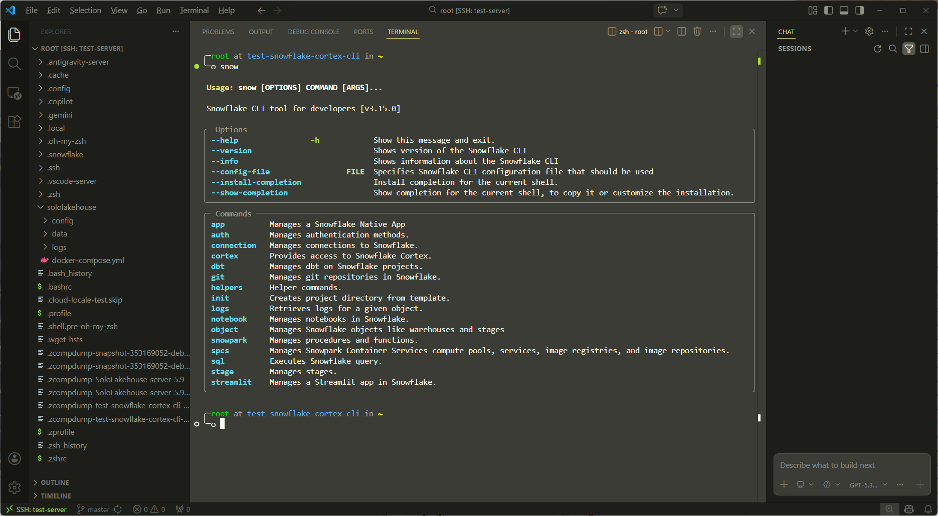 Snowflake Cortex CLI Complete Testing Guide